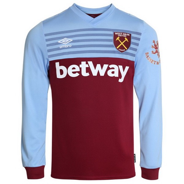 Camiseta West Ham United 1ª Kit ML 2019 2020 Azul Rojo